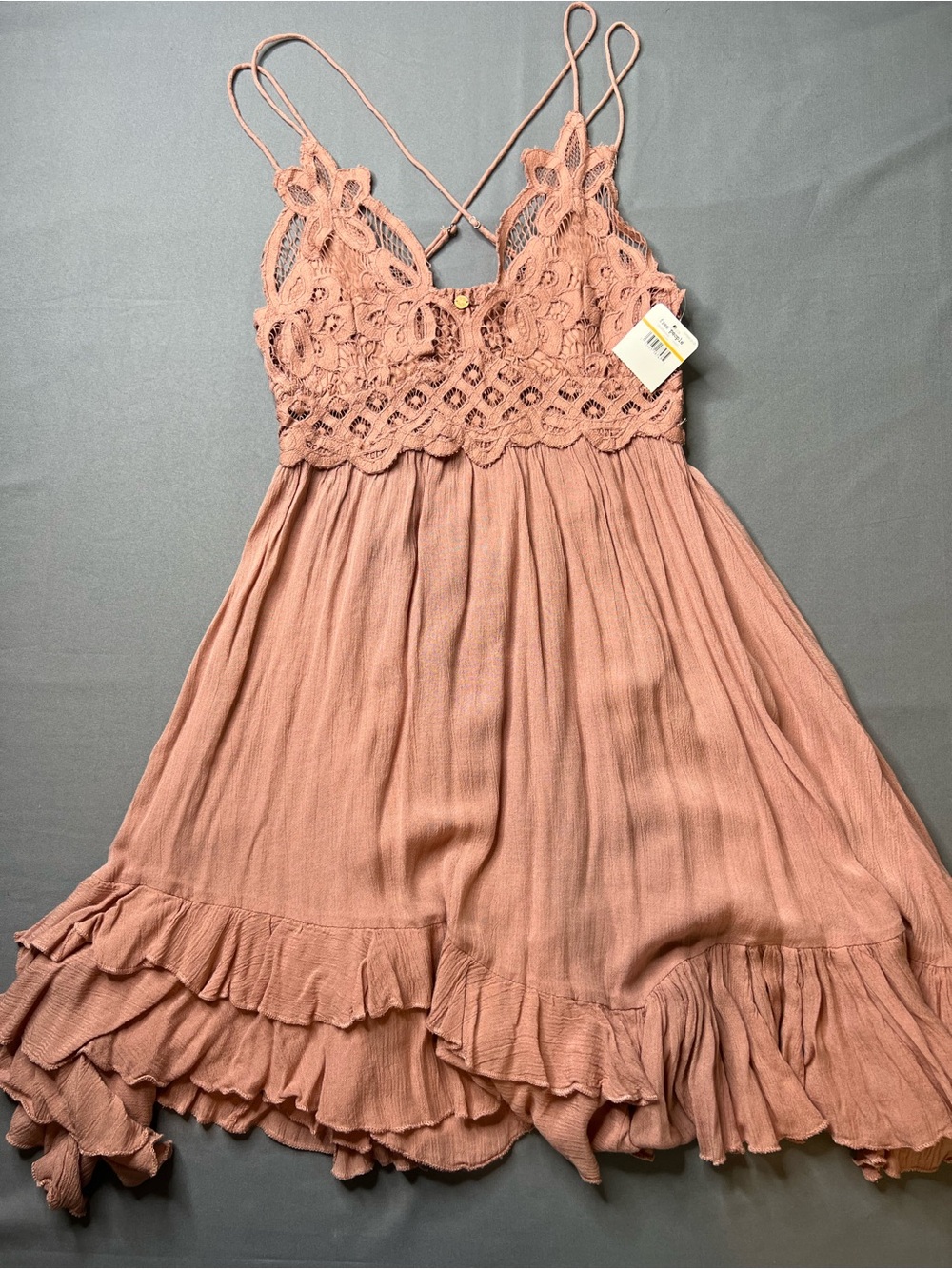 Free People Intimately Adella Slip Dress NWT Small Rose Lace Boho